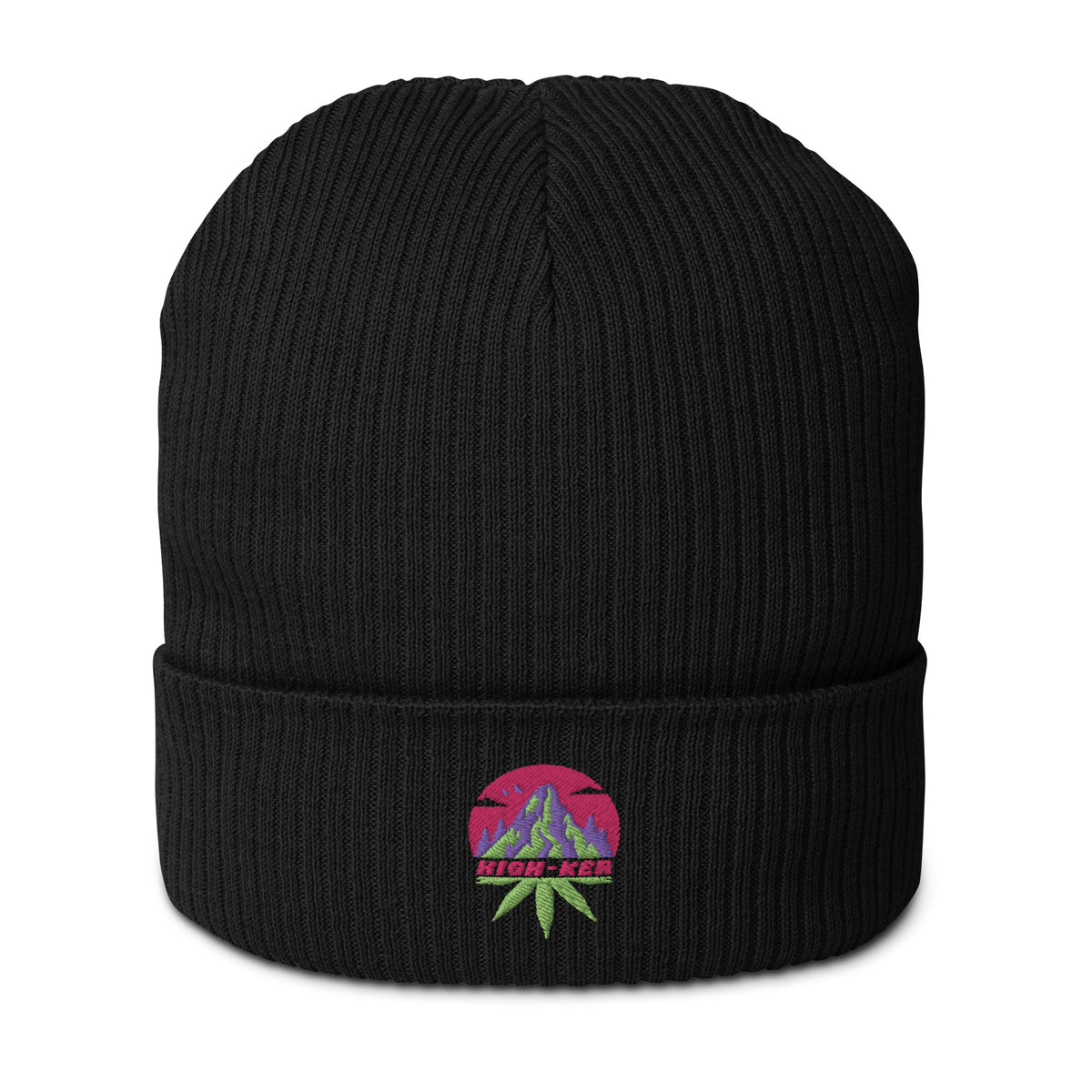 High-ker Organic ribbed beanie